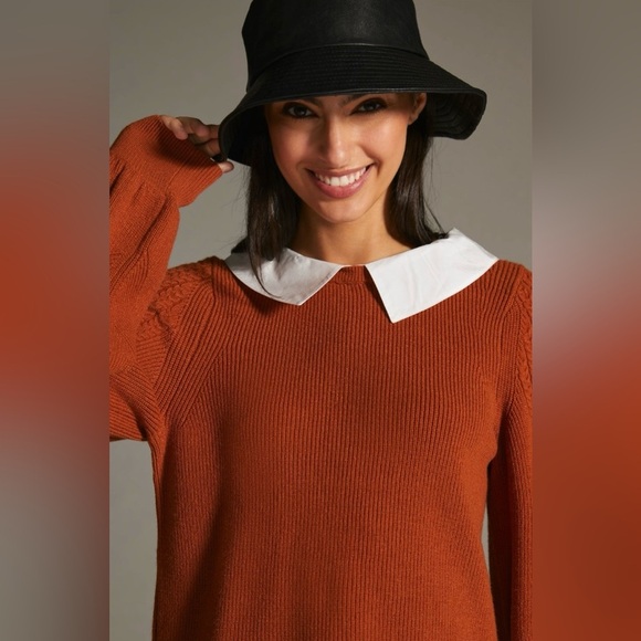Anthropologie Maeve Textured Twofer Pullover Sweater Size Small NWT - Picture 2 of 15